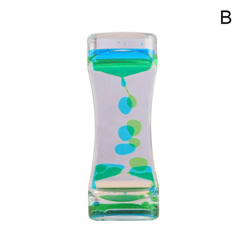 Reloj de arena G2U2 para personas con autismo, juguete sensorial visual, líquido temporizador de vidrio especial flotante, necesita movimiento Visual y aceite: B