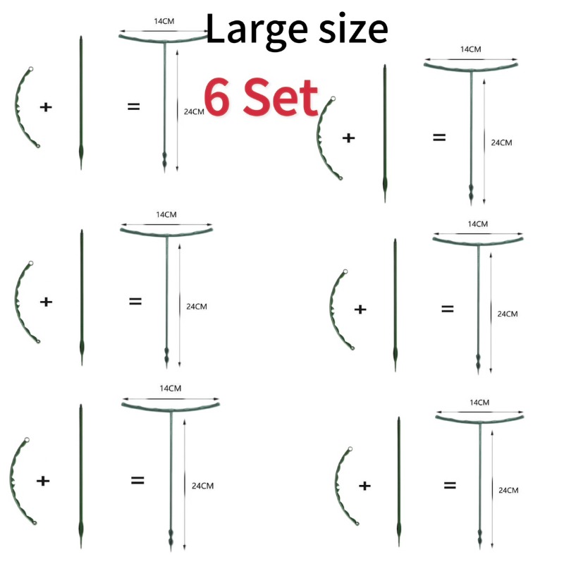 Plant Support Pile Garden Semicircle Flower Stand Cage Plant Grow Fixing Rod Vine Climbing Bracket Stake Holder Bonsai Tool: WHITE