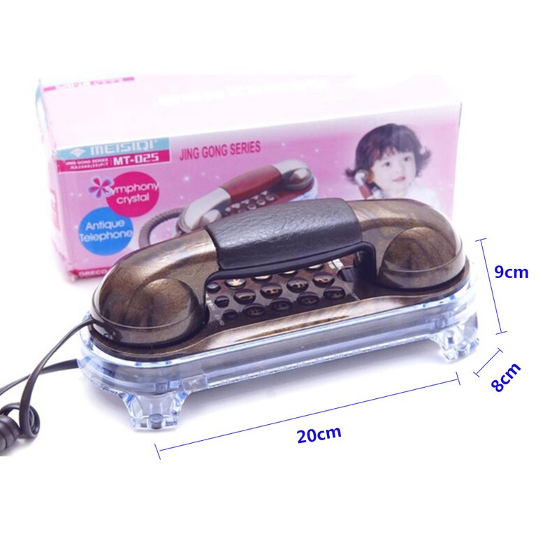 Small Retro Telephone Adjust Ringtone Antique Bronze Home Decor Phone Without Battery Landline Corded Phones With Mute Redial