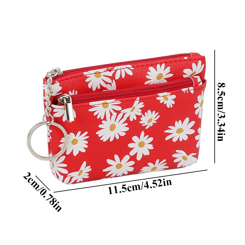 Style Small Daisy Coin Purse Women Temperament Zipper Coin Purse Korean Style Literary Style Portable Durable MiniPouch