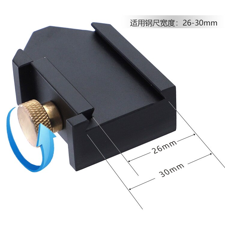 Stalen Liniaal Positionering Blok Stop Blok Houtbewerking Lijn Locator Diy Meten Vaste Stalen Liniaal W/300Mm Timmerwerk gereedschap