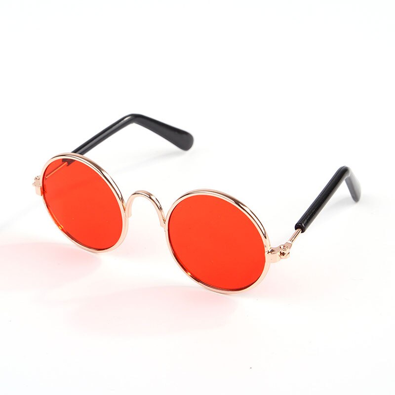 Neue 1 PC Pet Katze Sonnenbrille Mehrere Farben Runde Form Kleine Hunde Gläser Zubehör für Kätzchen Chihuahua Haustier Waren: orange
