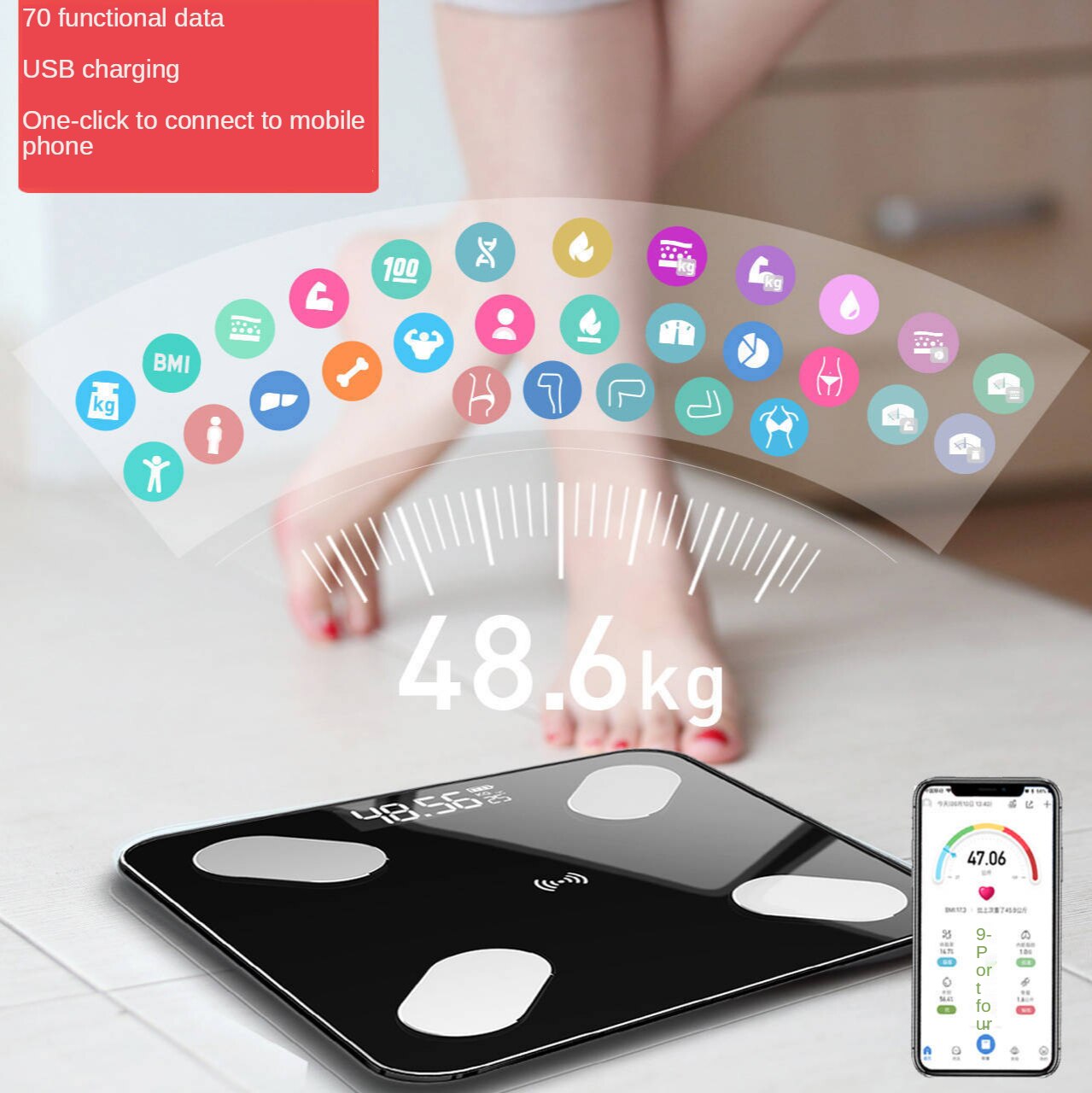 Smart Bluetooth Electronic Scale Weight Scale Home App Human Health Scale Body Fat Measurement