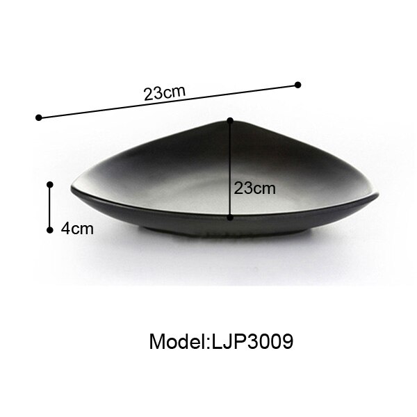 A5 Melamine Three Angle Plate Dinner Plate Black Frost Dinnerware Korean Style Japanese Snack Snack Food Dish Tableware: LJP3009