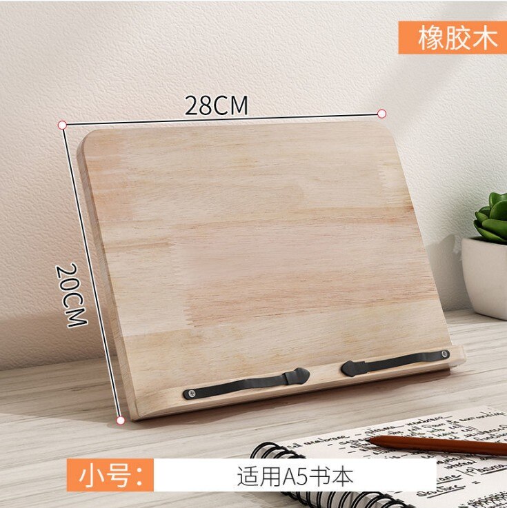 Mesa de lectura ajustable para el hogar, soporte de libros para sala de estudio, liofes, soporte de libros de cocina, páginas, sujetalibros fijo de cocina, estante de madera: C  small 2