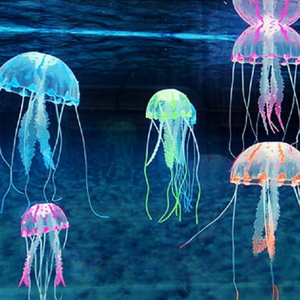 Artificial Simulation Jellyfish Aquarium Underwater Glowing Effect Fish Tank Ornament Aquarium Accessoires Home Living Decration