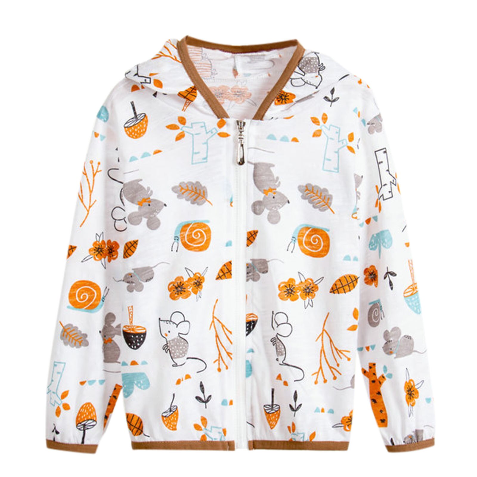 Summer Style Toddler Kids Boys Girls Cartoon Sunscreen Jackets Hooded Outerwear Zipper Coats Vogue Sun Protection Clothing: C / 130