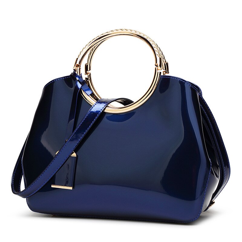 Bekende merken damestassen damestassen lakleer dames crossbody messenger schoudertassen bolsa feminina: Blauw