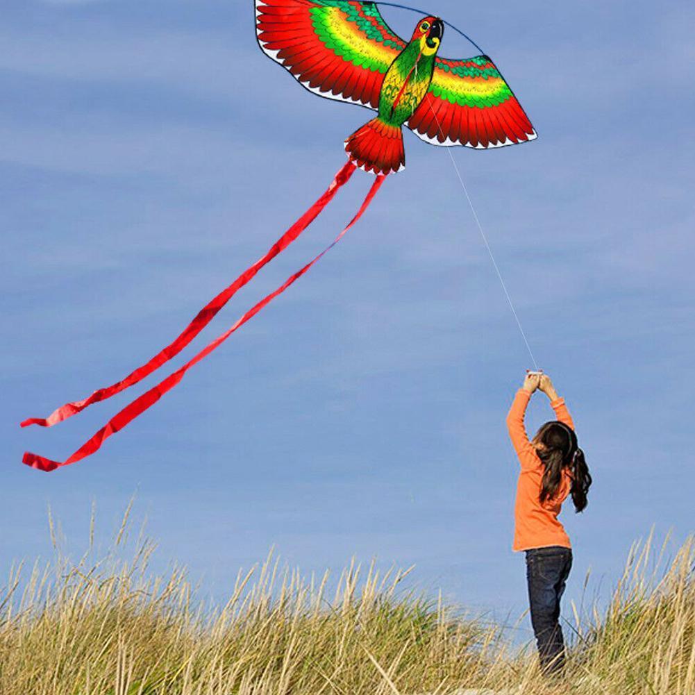 Cometa de loro para niños y adultos, cometas de poliéster, fácil de volar y Por S7u2, deportes divertidos al aire libre, salidas familiares, 1 unidad