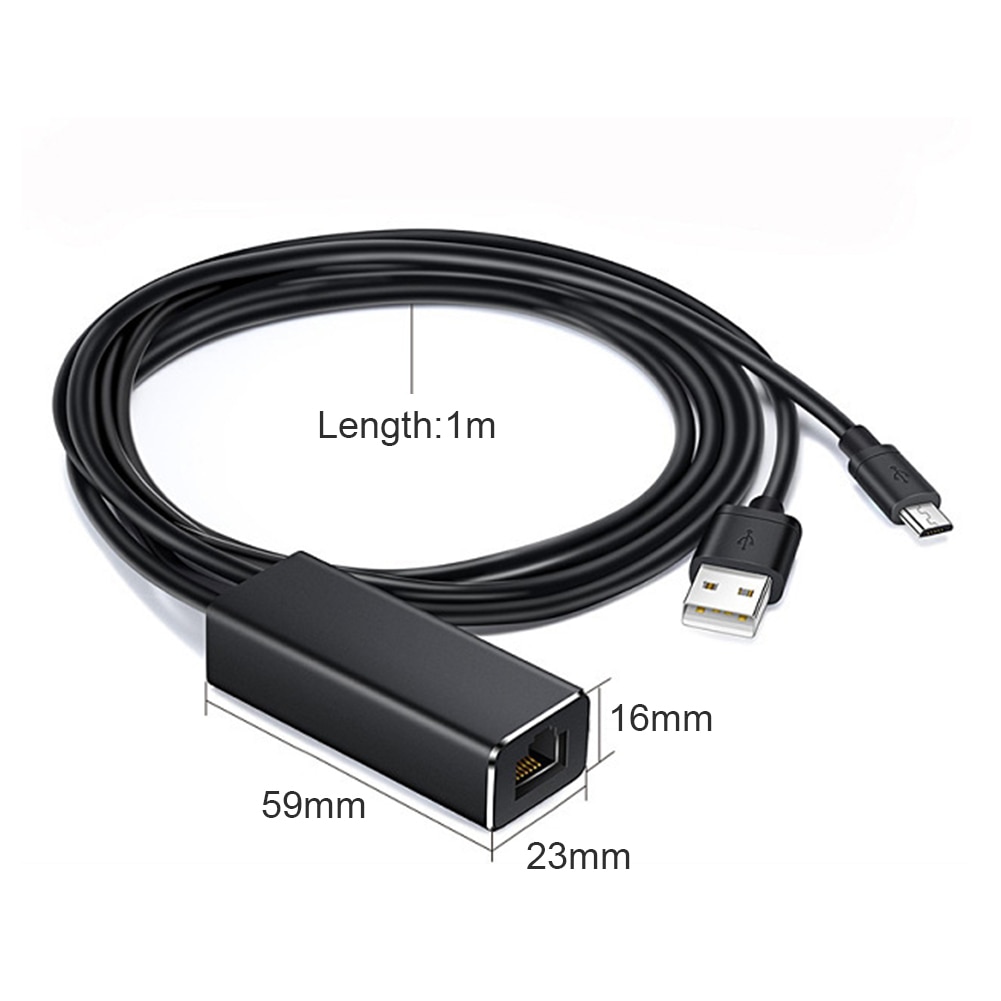 Neue 1 m 3 in 1 Micro USB zu RJ45 Ethernet Adapter für Feuer TV Stick 480Mbps LAN Netzwerk karte mit USB Power Versorgung 100M Ethernet