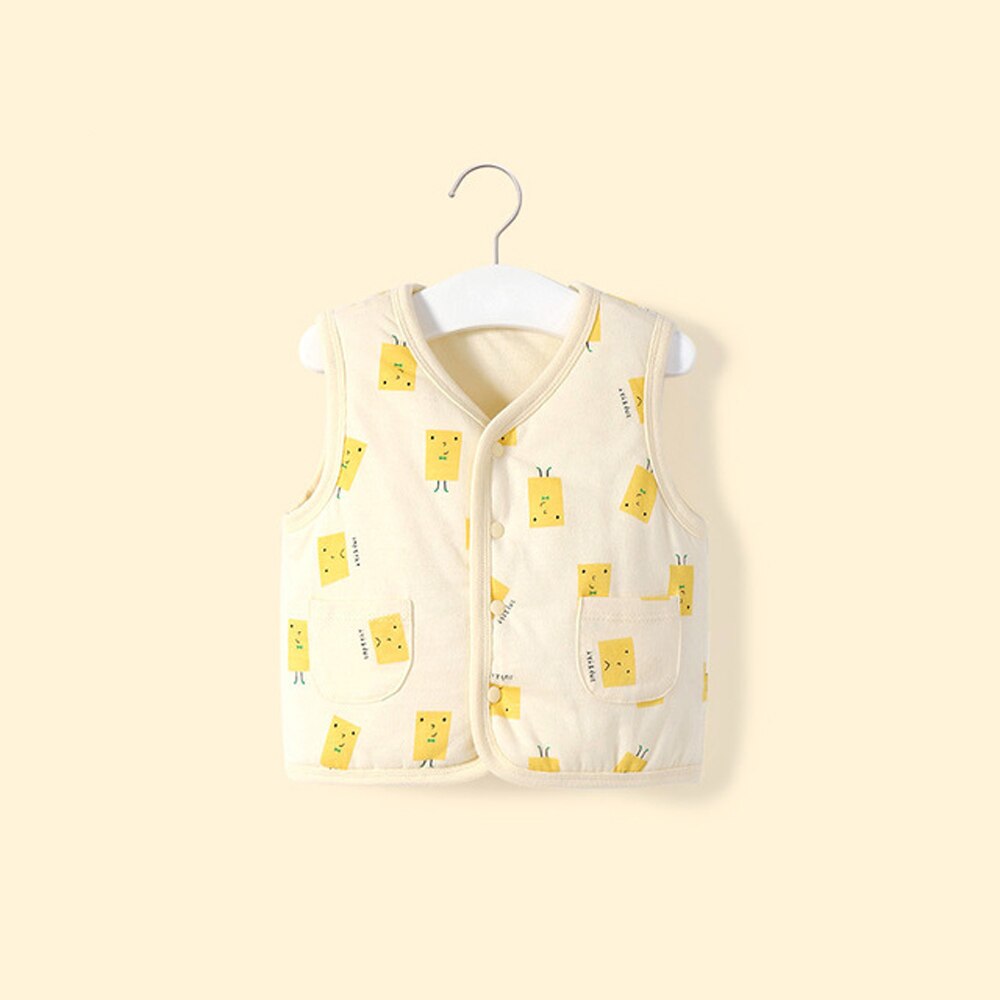 Baby Vest Vest Gewatteerde Jongen Met Dikke Warme Kinderen Vest Binnen En Buiten In Herfst En Winter Bovenkleding &amp; jassen: YELLOW / 24M