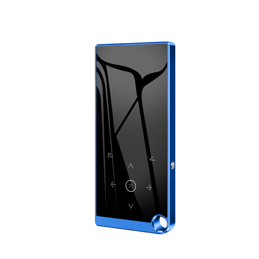 2,4-calowy ekran Bluetooth5.0 Odtwarzacz Mp3 Przycisk dotykowy Przenośny sprzęt audio Bezstratna muzyka Hifi Walkman FM/Ebook/nagrywarka/odtwarzacz wideo MP4: Niebieski