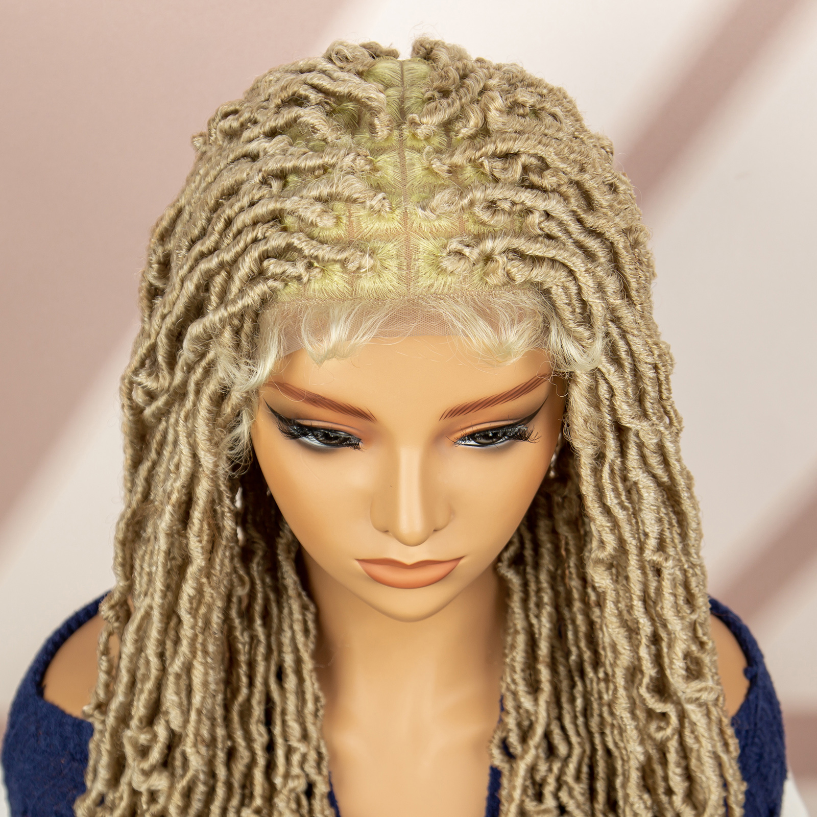 Pelucas trenzadas de caja roja, peluca trenzada de encaje completo, peluca con trenzas de ganchillo para mujer, peluca de encaje de 36 pulgadas, peluca trenzada trenzada sin nudos