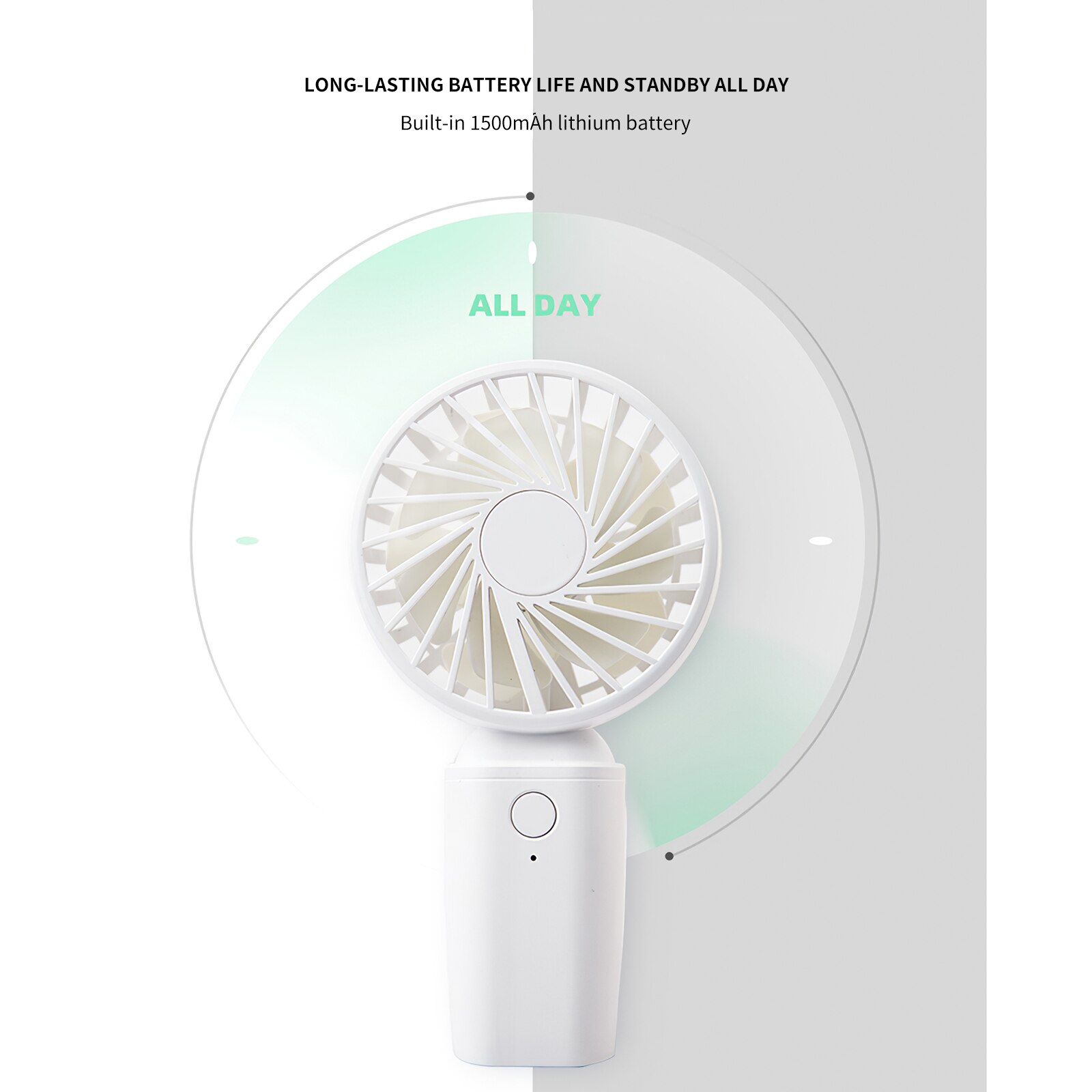Handheld Fan Dual Fan Blade Dual Motor High Wind Power Vertical Desktop Table Fan With Hook USB Charging