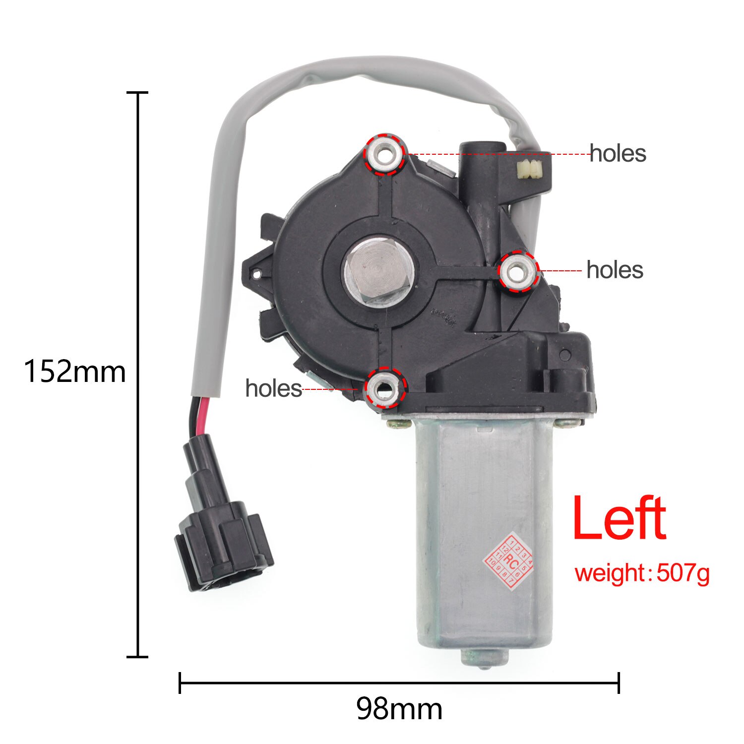Elbil fönsterglasögon lyftmotor kraftglas motorregulator för nissan sylphy tiida geniss livina vänster / höger 6 stift 2 stift: Bakre vänster -2 stift