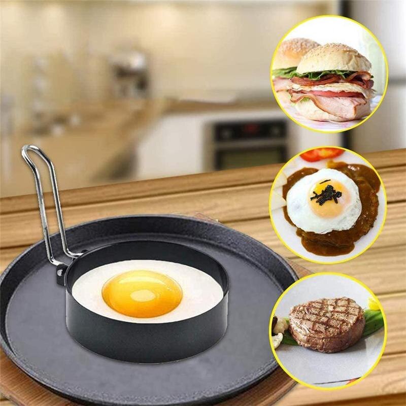 Roestvrijstalen eierfrituurgereedschap antiaanbaklaag eierpannenkoekenkip keukenvormen omelet eierkoker malmaker ring bakring  b1 k 5