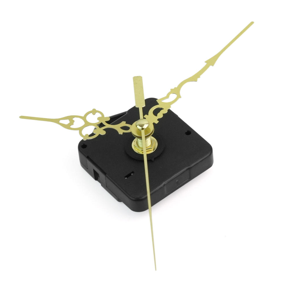 Black Quartz Wall Clock Movement Mechanism Gold Hands DIY Repair Parts Kit Replace