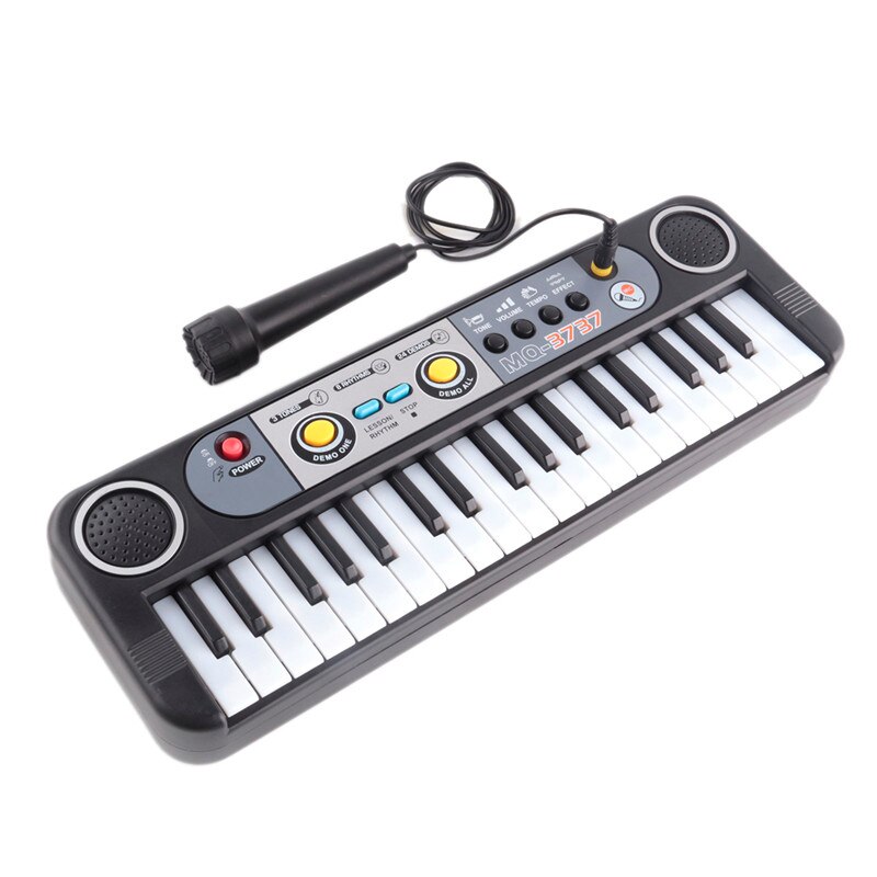 Mini 37 taster elektron tastatur læring musikinstrumenter legetøj med mikrofon tidligt uddannelsesmæssigt for børn begyndere