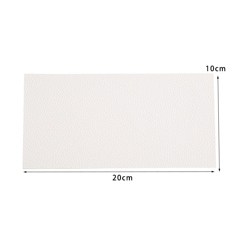 10X20Cm Zelfklevende Stick-On Geen Strijken Sofa Repareren Leer Pu Stof Stickers Patches Plakboek Stof badges: WHITE