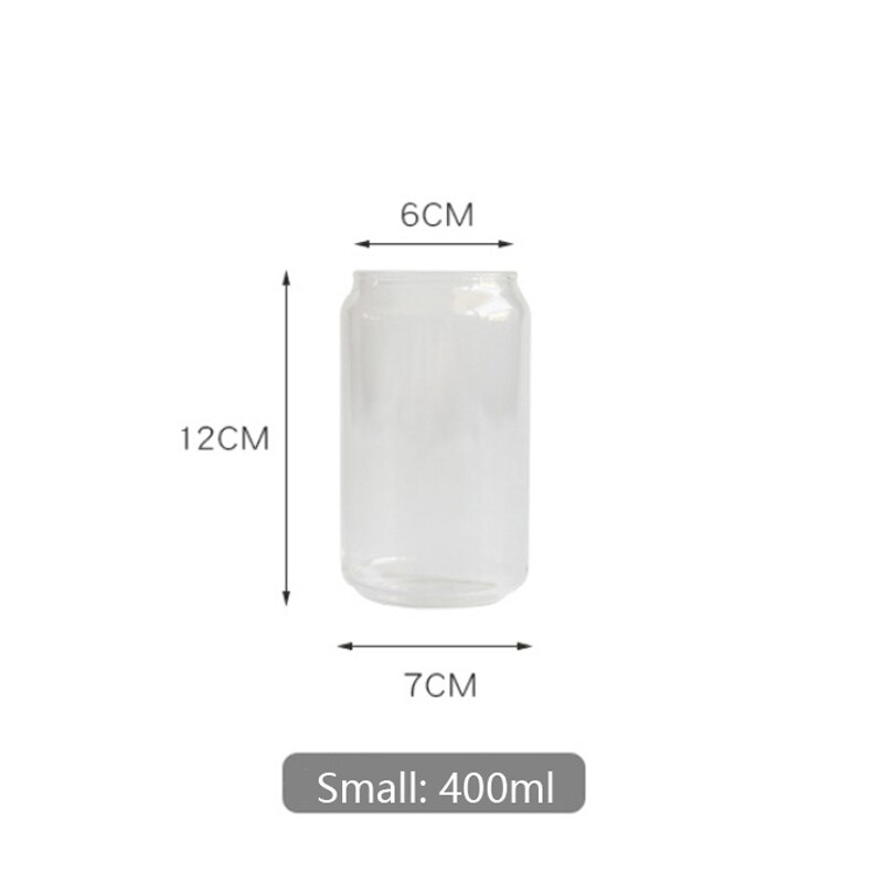 Nordic cola can-shaped glass cup, frozen soda cup, milk fruit tea cup, heat-resistant glass juice beer cup: 400ML