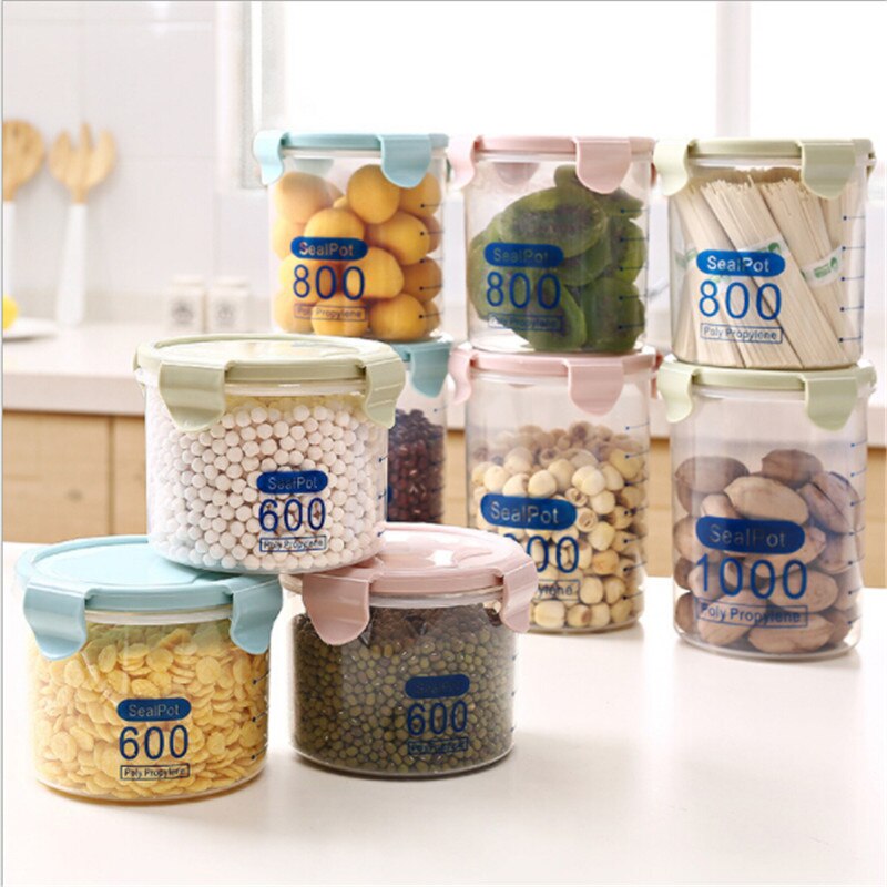 Kitchen Plastic Sealed Jar Storage Box Transparent Food Can Keep Fresh Fresh Transparent Container Can