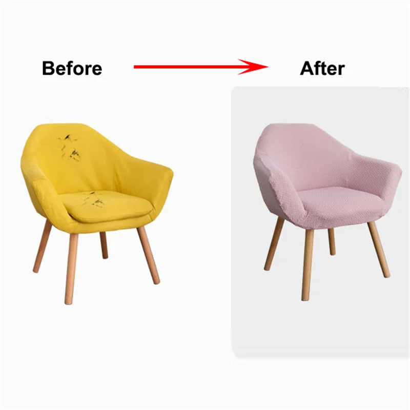 Funda para silla curvada nórdica, fundas para sillón con acento alto inclinado de LICRA Jacquard, fundas para sofá de maquillaje para comedor, cafetería y Bar