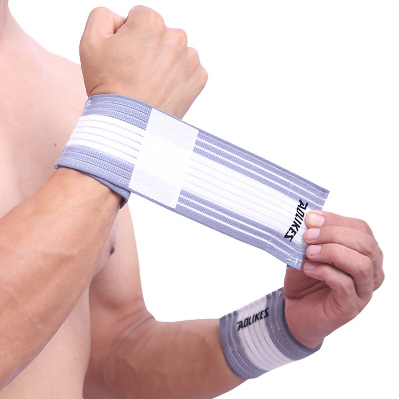 1pc håndledsstøtte, åndbar, justerbar kompression underarmsbælte håndrembeskytter gym fitness vægtløftning sportstøj: Grå
