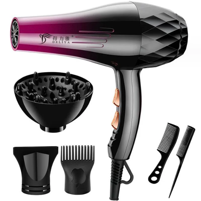 Secador de pelo , 1200W/2200W, engranaje de gran potencia, cepillo secador de pelo para peluquería, herramientas de salón de barbería, ventilador secador de pelo