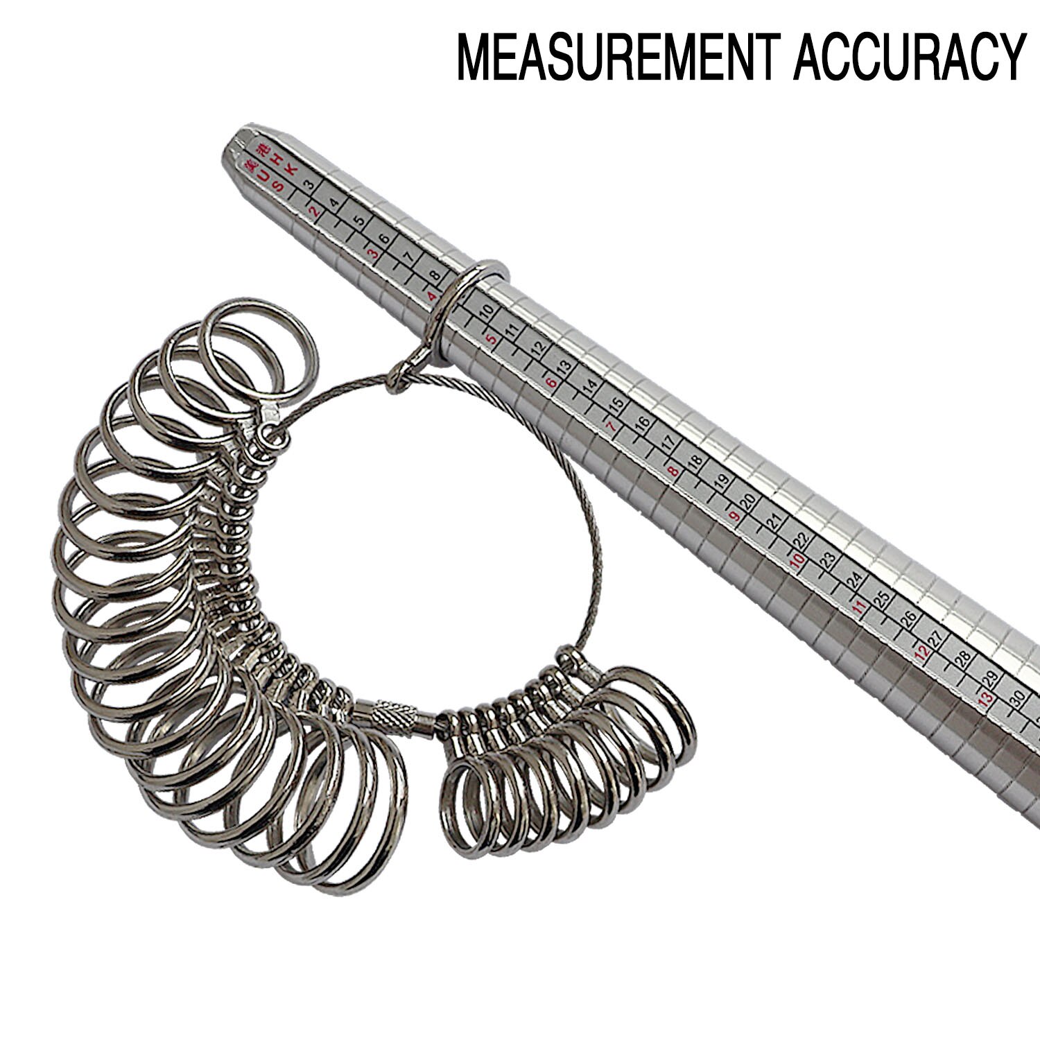 Ring Sizer Measurement Tool Set US, UK,Hong Kong, Japan and Europe Measuring Finger Circumference Measure Finger Size DIY Hammer