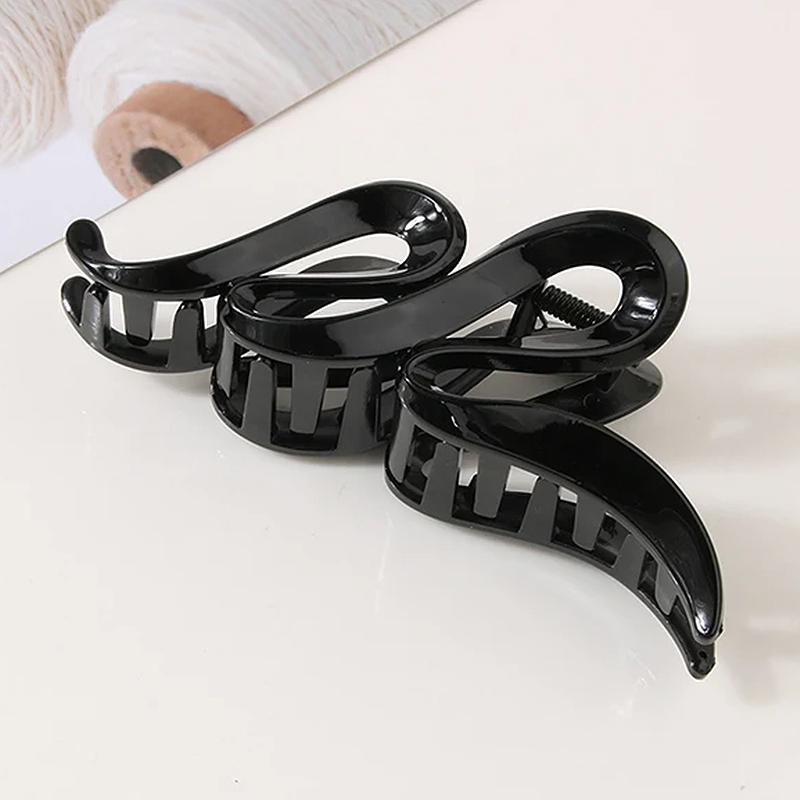 Grampo de Cabelo Tubarão Ondulado 13CM - Pinça Acrílica Fosca/Transparente para Mulheres e Meninas Acessórios de Cabelo: Rosa