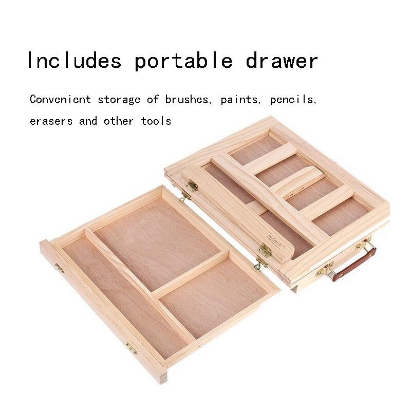 Mobilna 8K ambona sztalugi szkic deska drewniana szuflada składana przenośna akwarela sztaluga obraz olejny rama szkic szkic pokładzie