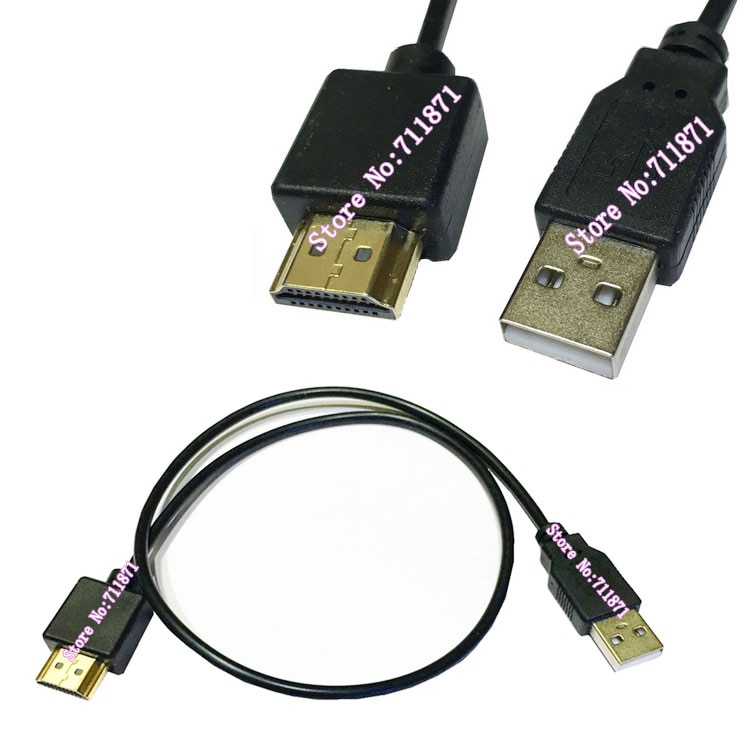 50 cm USB HDMI Power Kabel USB2.0 Een Man HDMI Een mannelijke Voeding Kabel USB2 Usb2.0 naar HDMI Netsnoer Lijn