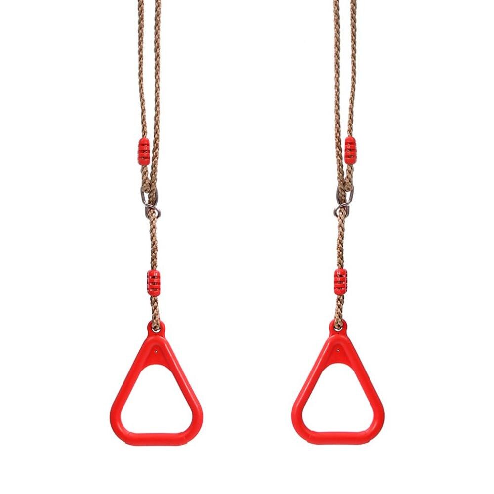 Balançoire trapèze en bois adulte multifonction d'intérieur extérieur d'enfants avec des anneaux en plastique jouets de jeu drôles pour le d'anniversaire de Sport d'enfants: Rouge