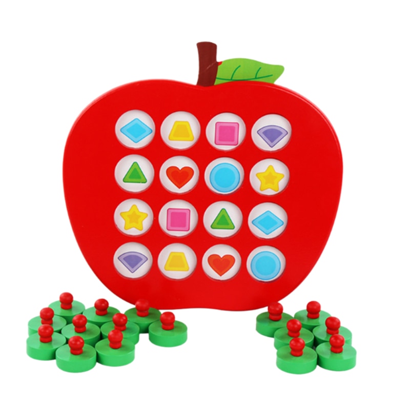 Barn trä äpple minne spel tidig utbildning 3d pussel familj casual spel pussel