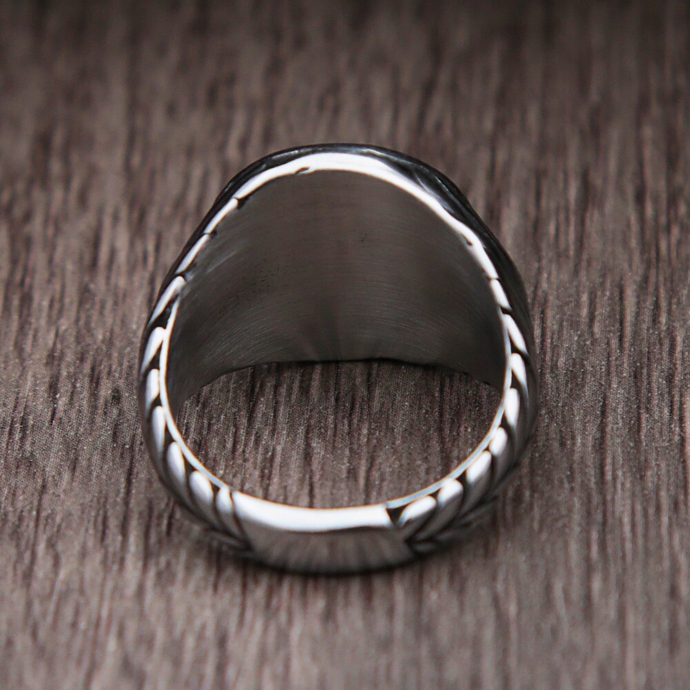Anillos Vintage de César del Imperio Romano para hombre, anillos de acero inoxidable de Color plateado/dorado con cabeza de César, joyería de