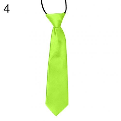 Barn slips färgglad tillbehör skolpojkar barn baby bröllop bankett enfärgad elastisk slips för fest bra: Fluorescerande grön