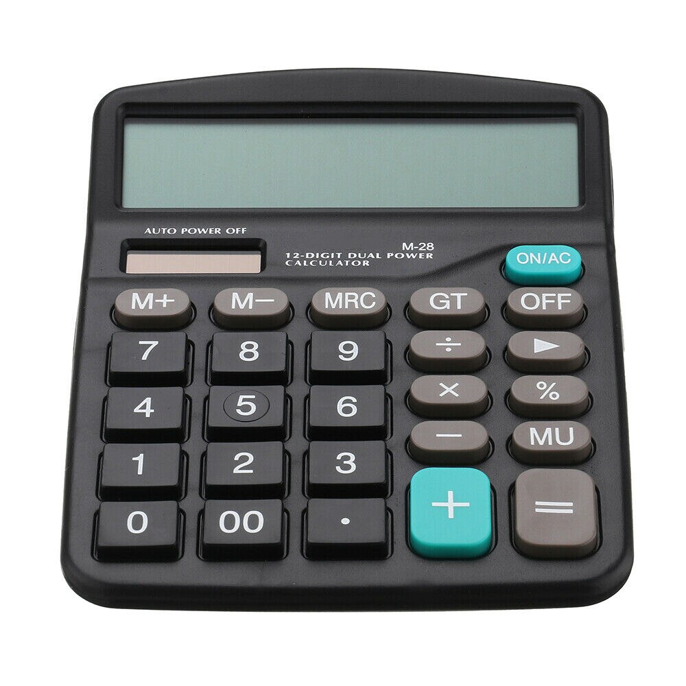 Solar Battery Desktop Calculator Basic 12-Digit Large Display Office Business Wide Keyboard 100% Brand And