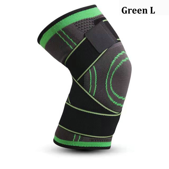 1pc sport knäskydd man 3d trycksatta elastiska knäskydd stöder träningsutrustning basket volleyboll hängslen skydd andas: 1pc gröna l