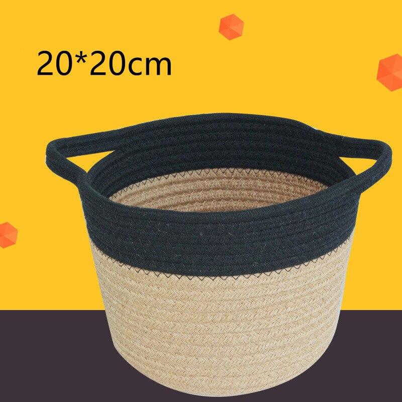 Stor baby ble caddy organizer kurv bomulds reb håndlavet ble opbevaring kurv bærbar til piger børnehave ble organisator: 04