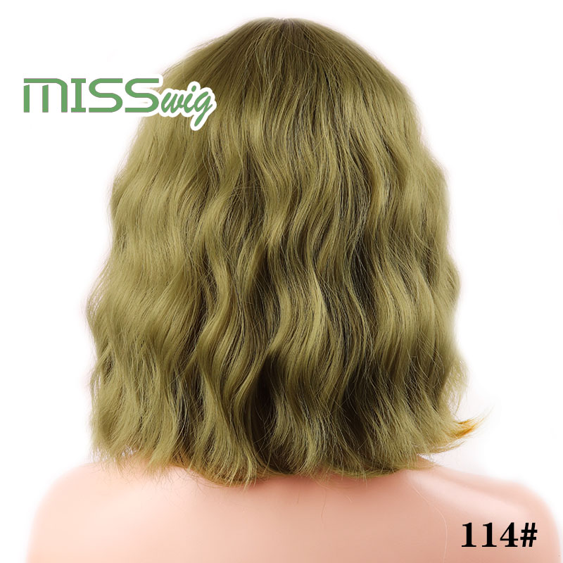 MISS perruque court vague d'eau cheveux synthétiques 16 couleurs disponibles perruque pour femmes fibre résistante à la chaleur quotidien faux cheveux: # 35