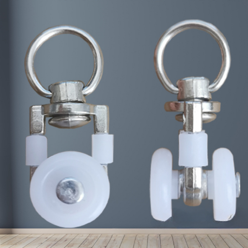 10 Stuks Gordijn Spoor Roller Plafond Katrol Zweefvliegtuigen Stille Haken Gordijnen Metalen Wielen Rail Rollen Monteren Glijdende Katrollen Rails