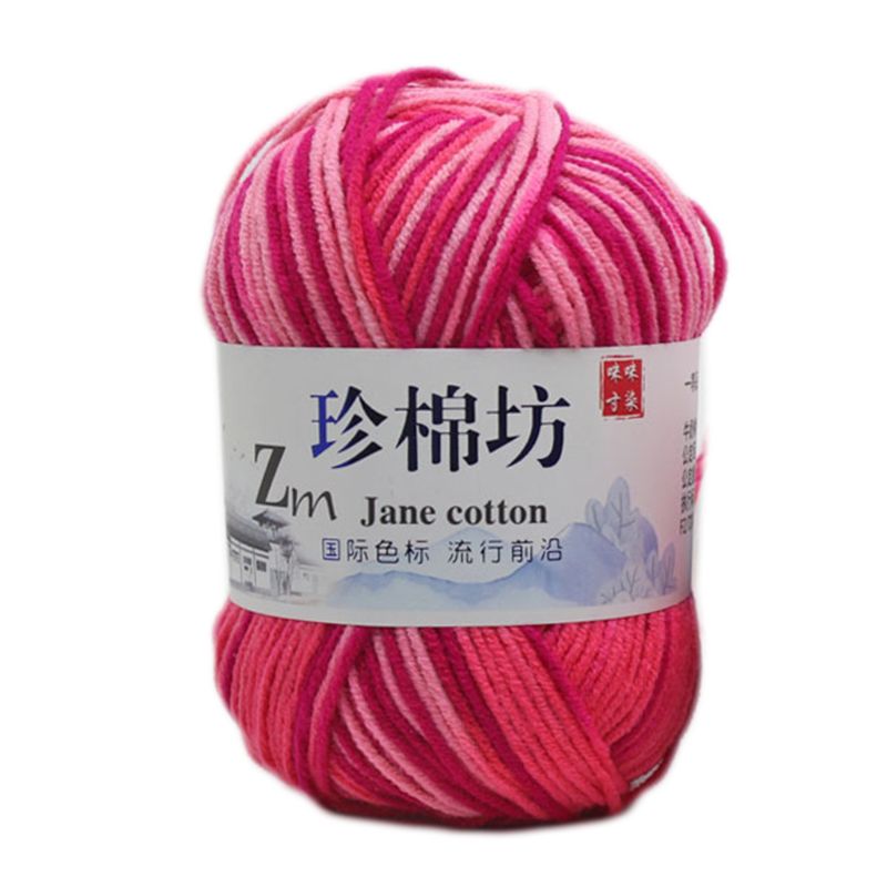 50g/Ball Milk Cotton Hand Knitting Yarn Tie Dyed Ombre Colorful Crochet Thread