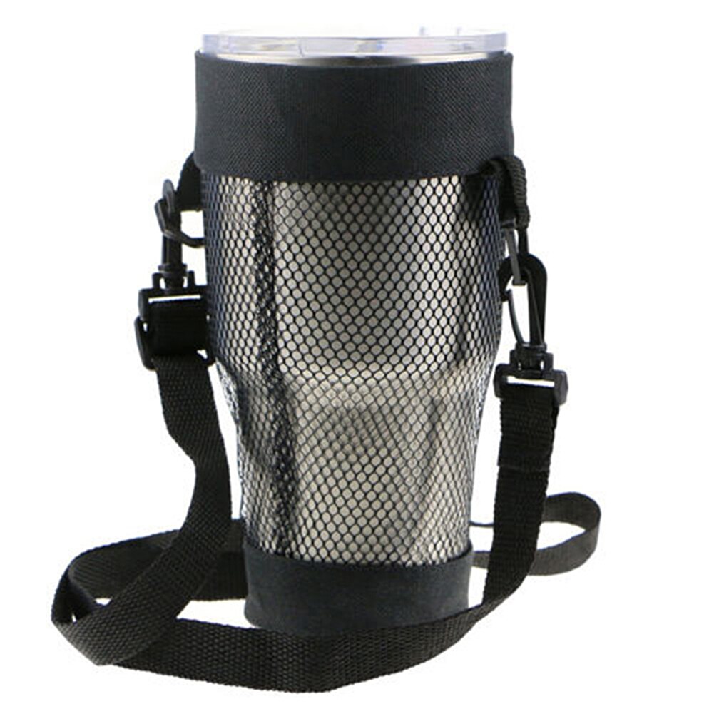 Skulderholder krus holder taske vandflaske bære mesh net taske bærbar kop pose: Default Title