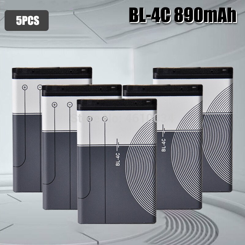 Batterij BL-4C Bl 4C 890Mah Voor Nokia 6300 6100 3500c 7200 X2-00 Bateria Batterij Accumulator: 5pcs