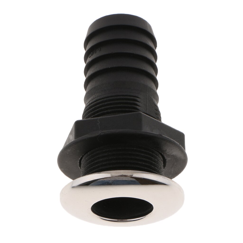 Marine3.9 Inch Straight Thru Hull Fitting Boat Drain Black Metal