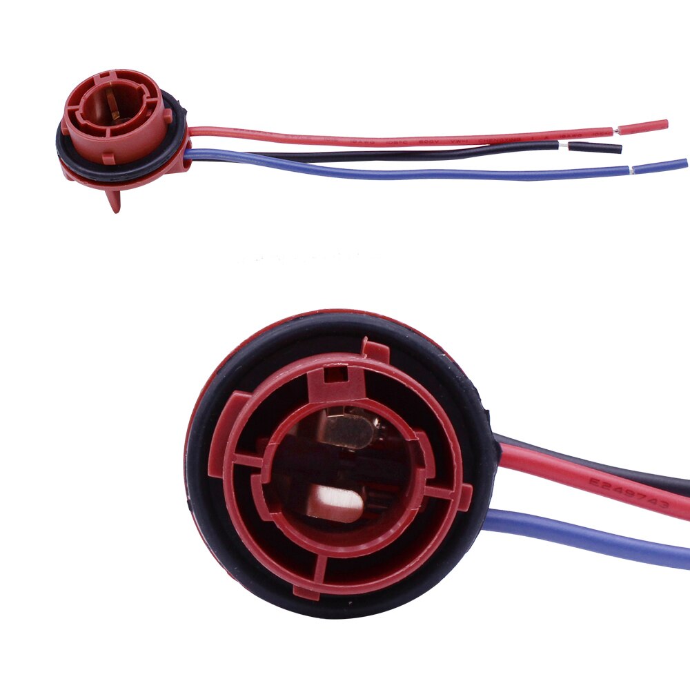 YUNPICAR 1157 2057 2357 BAY15D Socket Connector Kabelboom voor Turn Signal/Rem/Bochten/Staart Gloeilamp sockets (Pack van 2)