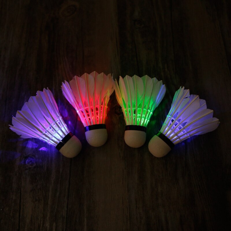 Ootdty 4 Stuks Dark Night Kleurrijke Led Badminton Shuttle Birdies