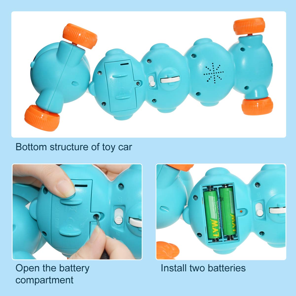 Baby Toddlers Toys Musical Pull Along Worm Toys with Light and Sound Learn to Walk Baby Flashing Toy for Boys Girls Birthday