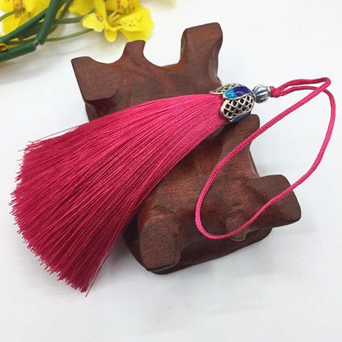 2-6Stck17cm Seide Quaste Randbereich Krone Quasten trimmen Vertikale Anti falten anhänger Quaste pinsel für vorhänge schmuck DIY Heimat Dekor