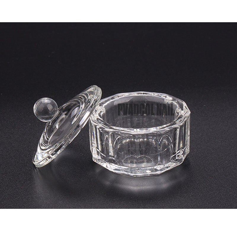 Acrylic Liquid Powder Crystal Glass Dappen Dish Holder with Lid Nail Art Tool: Type 3